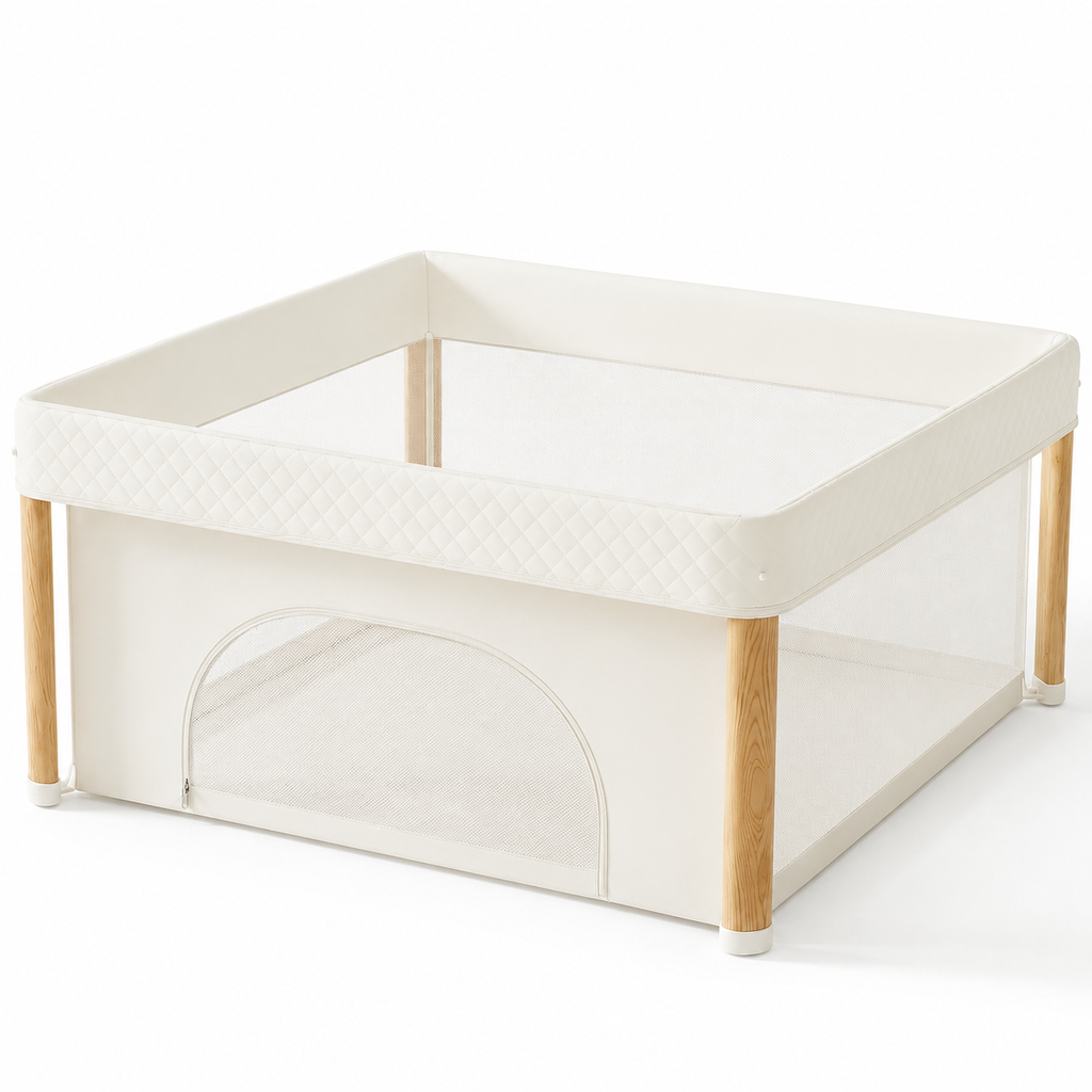 SY-Foldable Baby Playpen, Large 59"x59" Baby Play Yard for Babies and Toddlers, Indoor & Outdoor Fence with Breathable Mesh, Grey