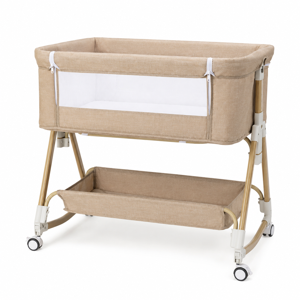 605 baby bassinet  Baby Bassinet, 3-in-1 Baby Bassinet Bedside Sleeper,Rocking Crib with Wheels, Adjustable Easy Folding Portable for Infant Newborn