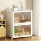 Storage Bins Storage Containers with Wheels and Magnetic Doors, Plastic Clothes Closet Organizers and Storage Box for Home and Office