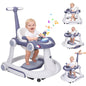 PRVAETU 5 in 1 Baby Walker for Boys Girls,Foldable,Music,Light,Jumper,Rocking,Push,Height Adjustable Training Activity for Babies Infant 6-18 Months
