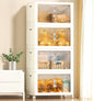 Storage Bins Storage Containers with Wheels and Magnetic Doors, Plastic Clothes Closet Organizers and Storage Box for Home and Office