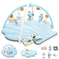 PRVAETU Baby Play Gym Mat, Oversize Tummy Time Activity Mat with 6 Detachable Toys for Infant 0-12 Months Sensory Exploration Skill Development