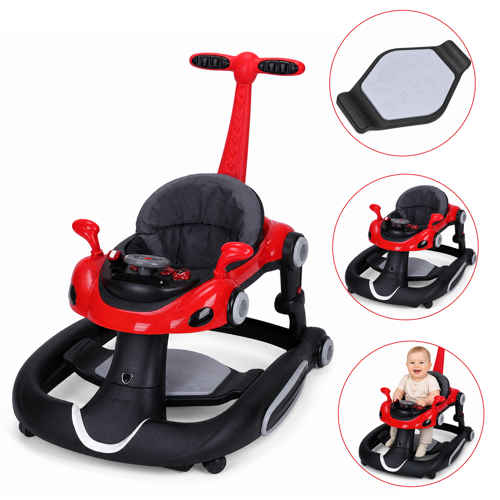 SIYI-Baby walker Baby Walker 5-in-1 for 6-18 Months Toddler, Interactive Sit-to-Stand Learning Walker with Music Lights, Bounce Panel, Lockable Wheels,