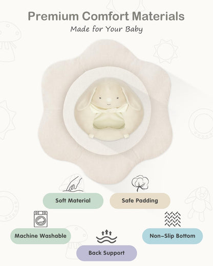 PRVAETU Baby Gym Play Mat, Sitting-up Babies Seats for Infants,with 5 Detachable Toys, Infant Toddler Activity Tummy Time Playmats for Newborn 0-12 Months