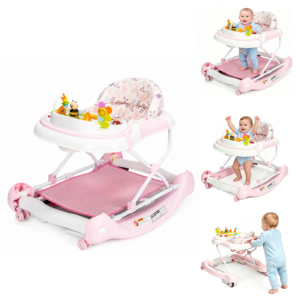 SIYI-Baby Walker,5-in-1 Activity Walker,Activity Center,Jumper,Push walker Rocker,W/Wheels,Music and Lights Toys,Foldable,for 6-18 Months Boys Girls