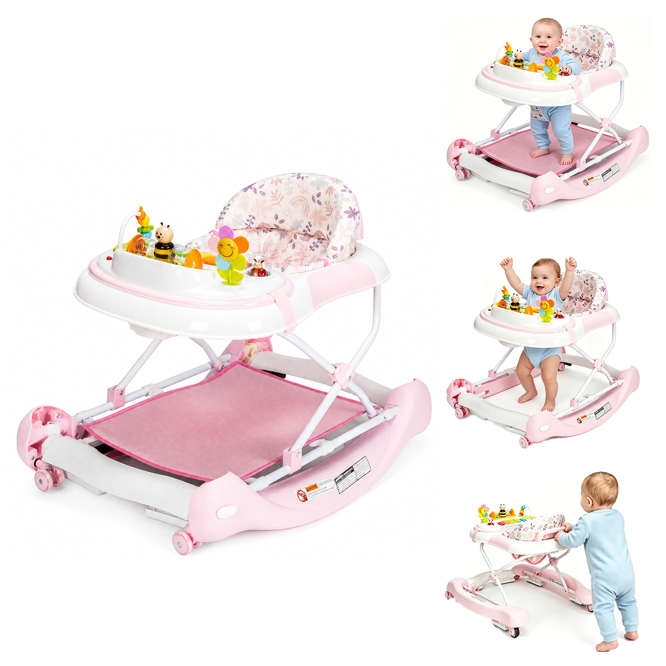 SIYI-Baby Walker,5-in-1 Activity Walker,Activity Center,Jumper,Push walker Rocker,W/Wheels,Music and Lights Toys,Foldable,for 6-18 Months Boys Girls