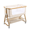PRVAETU Baby Bassinet Bedside Sleeper, 6-Level Height Adjustable Bedside Crib with 360° Silent Lockable Wheels, Portable Bassinet for Newborns and Infants