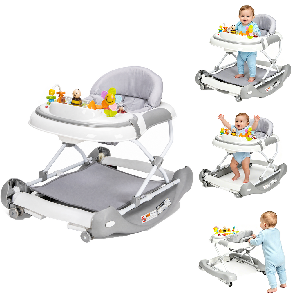 SIYI-Baby Walker,5-in-1 Activity Walker,Activity Center,Jumper,Push walker Rocker,W/Wheels,Music and Lights Toys,Foldable,for 6-18 Months Boys Girls