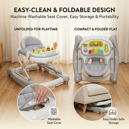 SIYI-Baby Walker,5-in-1 Activity Walker,Activity Center,Jumper,Push walker Rocker,W/Wheels,Music and Lights Toys,Foldable,for 6-18 Months Boys Girls