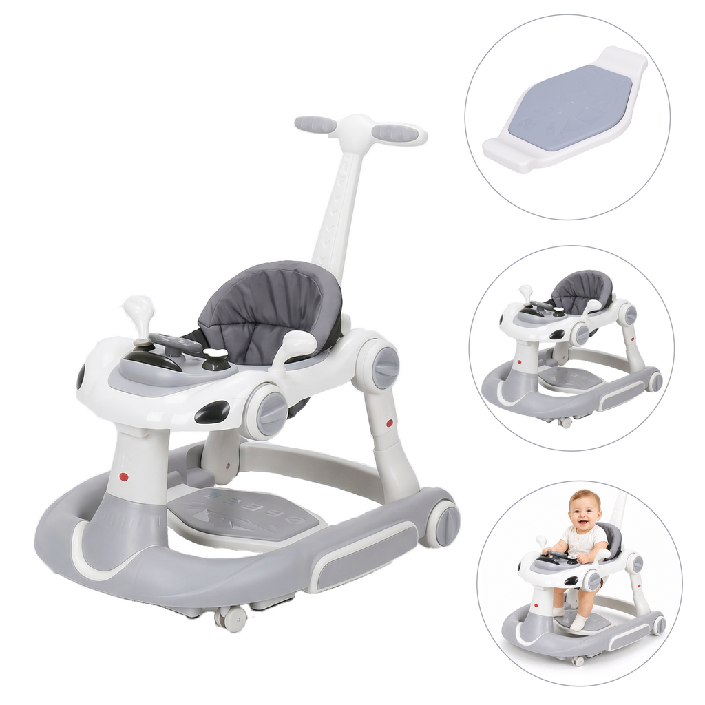 SIYI-Baby walker Baby Walker 5-in-1 for 6-18 Months Toddler, Interactive Sit-to-Stand Learning Walker with Music Lights, Bounce Panel, Lockable Wheels,