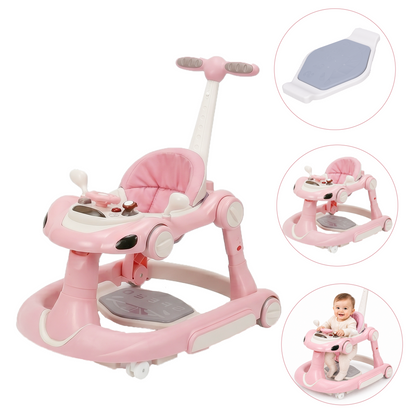 SIYI-Baby walker Baby Walker 5-in-1 for 6-18 Months Toddler, Interactive Sit-to-Stand Learning Walker with Music Lights, Bounce Panel, Lockable Wheels,