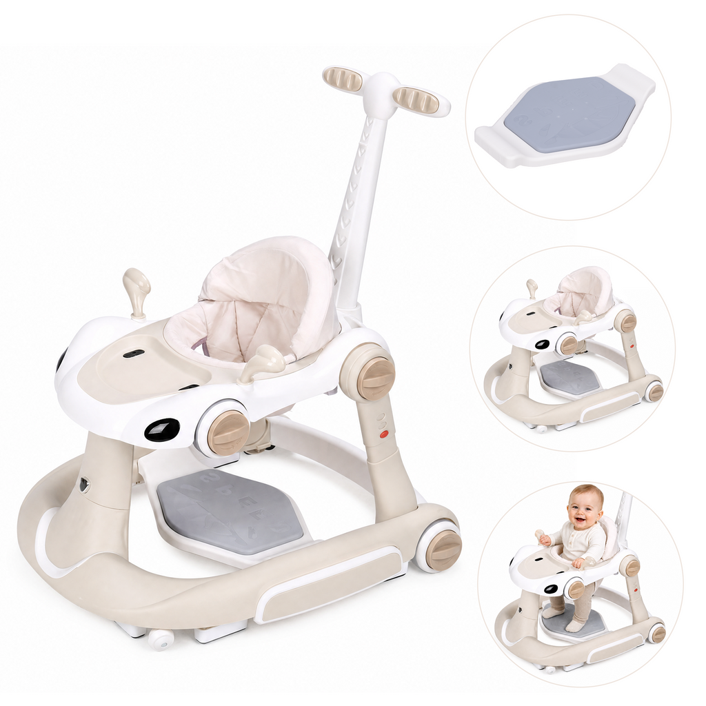 SIYI-Baby walker Baby Walker 5-in-1 for 6-18 Months Toddler, Interactive Sit-to-Stand Learning Walker with Music Lights, Bounce Panel, Lockable Wheels,