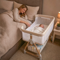 605 baby bassinet  Baby Bassinet, 3-in-1 Baby Bassinet Bedside Sleeper,Rocking Crib with Wheels, Adjustable Easy Folding Portable for Infant Newborn