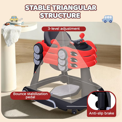 PRVAETU 5 in 1 Baby Walker for Boys Girls,Foldable,Music,Light,Jumper,Rocking,Push,Height Adjustable Training Activity for Babies Infant 6-18 Months