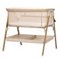 Baby Bassinet, Bedside Bassinet for Baby, Bassinet Bedside Sleeper with Mattress, Storage Basket and 4 Auto-Lock Wheels, Full-Mesh Sides, Bedside Mini Crib for Newborn (Beige)