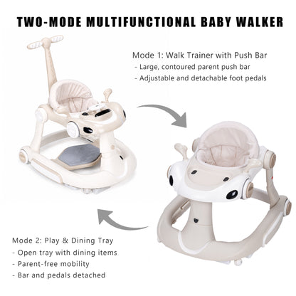 SIYI-Baby walker Baby Walker 5-in-1 for 6-18 Months Toddler, Interactive Sit-to-Stand Learning Walker with Music Lights, Bounce Panel, Lockable Wheels,