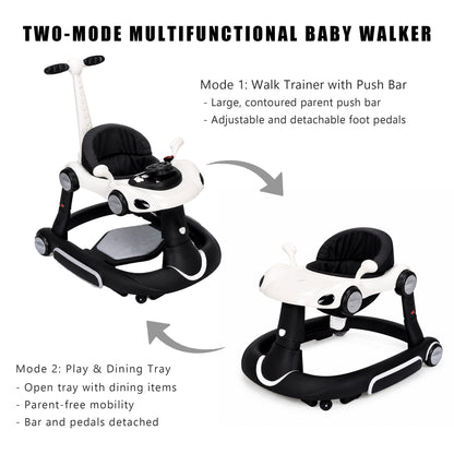SIYI-Baby walker Baby Walker 5-in-1 for 6-18 Months Toddler, Interactive Sit-to-Stand Learning Walker with Music Lights, Bounce Panel, Lockable Wheels,