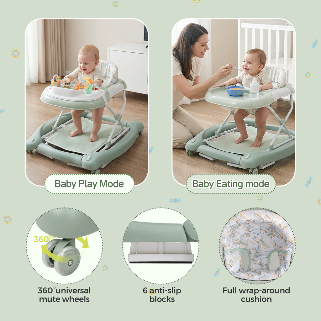 SH-PRVAETU 5 in 1 Baby Walker,Jumper,Rocking,Push,Eating Mode for Boys Girls,Foldable,Music & Light,Height Adjustable,Wheel for Infant,