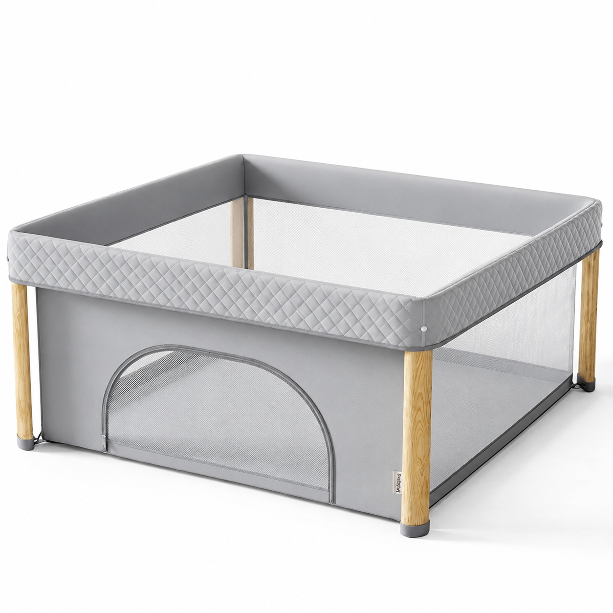 SY-Foldable Baby Playpen, Large 59"x59" Baby Play Yard for Babies and Toddlers, Indoor & Outdoor Fence with Breathable Mesh, Grey